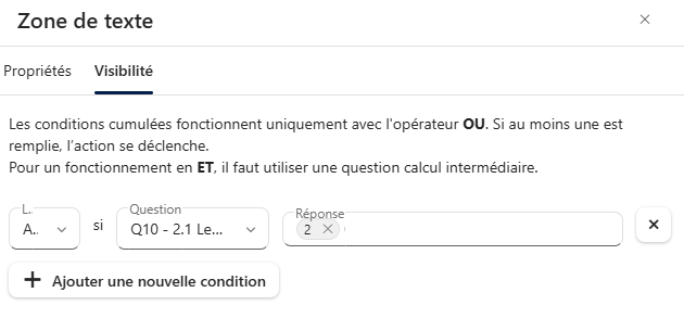 Condition d'affichage de page