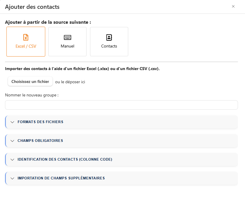 Ajout de contact
