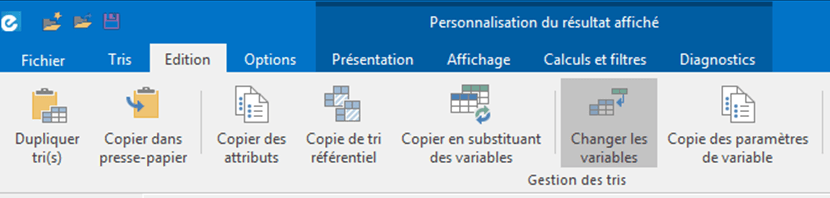 changer les variables