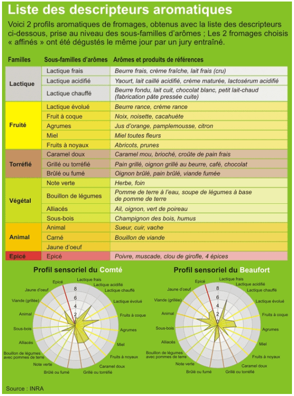 Liste des descripteurs aromatiques