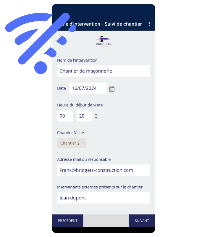 Application mobile permettant la collecte de données hors ligne sur le terrain.