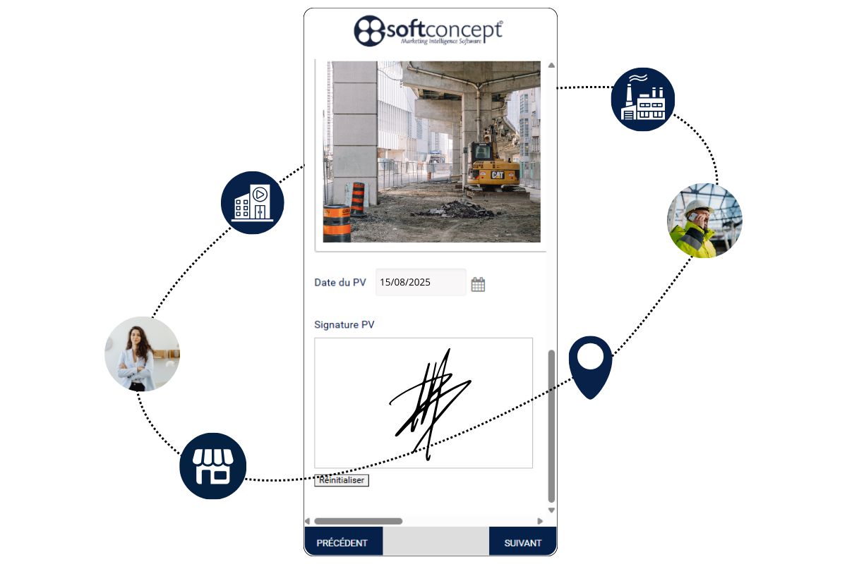 Schéma illustrant le workflow de collecte et d’analyse des données d’enquête.